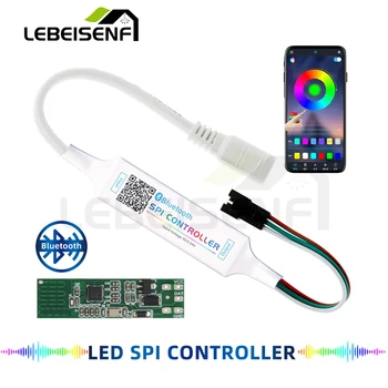Мини Bluetooth led SPI Контролер DC 5-24 НА 200 Пиксела Регулатори на сигнала Smart APP Control за RGB IC WS2811 WS2812B led лента