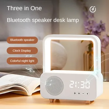Мини-домакински нощна лампа с часовник, Интелигентен Bluetooth-високоговорител, Спорт на открито, преносим субуфер звукова система за квадратен танц