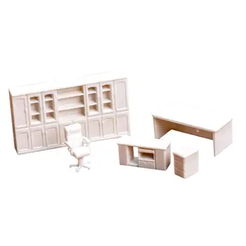 Мини Модел на мебели Реалистична мини модел маса Миниатюрни столове, мебели Модел в мащаб 1/50 за куклена къща декор, Реквизит за снимки