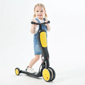 Многофункционален Сгъваем скутер с 3 колела 3 в 1, скутер за краката, Сгъваеми детски скутери, скутери за деца