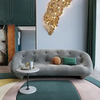 Модерни прости творчески мека мебел за дневна в скандинавски стил, Луксозен Кръгъл диван в формата на лофта, Комплект мебели за дома
