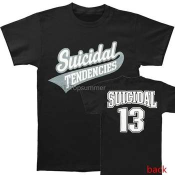 Мъжка лятна тениска с логото на Suicidal Tendencies 13, мъжки ежедневни риза, Женска тениска, на новост, върхове с кръгло деколте
