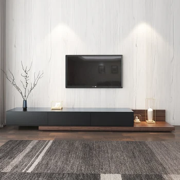 На пода конзоли за мобилни телевизори, килер, дървена, черен, ниски лукс, скандинавски поставка за телевизор, хол, mueble TV, модерна салонная мебели MQ50DS