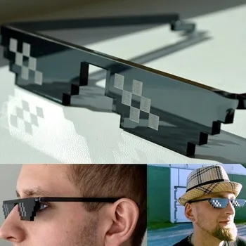НОВ Дизайн Забавни Мозаечни Слънчеви очила Thug Life Слънчеви Очила Pixel Black Ретро Слънчеви очила за робот-геймър, Рожден Ден, Cosplay, Сувенири