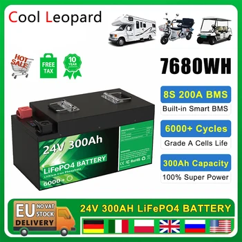 Нова батерия 12V 24V 300Ah 200Ah 100Ah LiFePO4, за голф-кара АВТОБУСИ, лодки, Замяна акумулатор за слънчева батерия