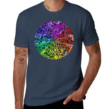 Нова тениска The Color Wheel, потници в големи размери, летни потници, тениски по поръчка, прости черни тениски за мъже