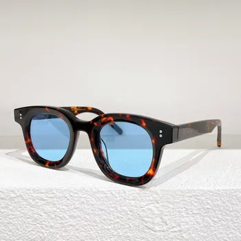 Новата луксозна марка APOLLO, дебели ацетатные луксозни дамски мъжки слънчеви очила, Кръгли Висококачествени Оригинални слънчеви очила в кутия