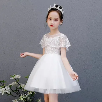 Нови детски рокли принцеса Лятна рокля за момичета, Детски модни дрехи за малките момичета Рокли с цветя модел за момичета 5, 6, 8, 4, 10, 11, 12 години