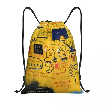 Обичай африкански чанти на съвсем малък Женски Мъжки Леки Jean Michel Basquiats Спортна Раница за съхранение във фитнеса