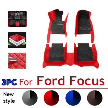 Обичай кожена авто подложка за Ford Focus 2006 2007 2008 2009 2010 Детайли на интериора, Автомобилни Постелки, накладки за краката, Аксесоари