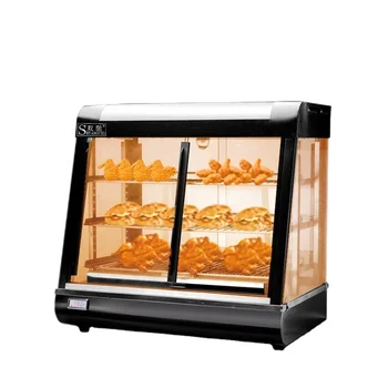 Одобрен CE 3-слойная Електрическа Стъклена витрина за загряване на хранителни продукти Нагревателен Елемент шкаф Нагревательная витрина