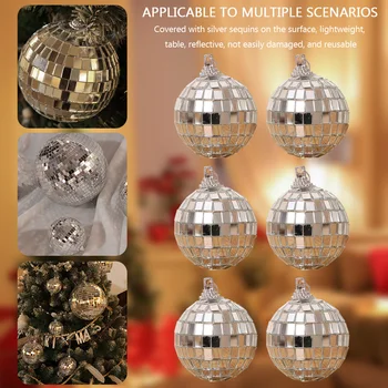 Отразяваща стъклена топка, въртяща се топка с различни размери, Мини-Диско-топка, Светлоотразителни Аксесоари за Коледната сцена, празнични партита