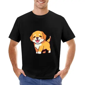 очарователна тениска с изображение на кученцето, риза с домашен любимец принтом за момчета, тениски за мъже