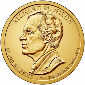 Президентската монета на САЩ 2016, 37-та Никсън, медна монета от 1 долар, е Абсолютно нова, 100% Оригинална