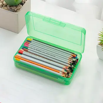Прозрачен молив случай, универсален органайзер за съхранение за студенти, голям кутия за канцеларски материали, за момчета и момичета, тежкотоварни писалка-молив