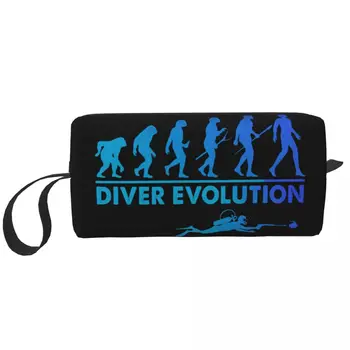 Пътна косметичка Scuba Diver Evolution за жени, Косметичка за гмуркане, Органайзер за тоалетни принадлежности, Дамски чанти за съхранение на козметика, определени за допинг, кутия