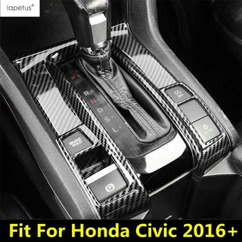 Рамка Кутии превключване на предавките, Централно управление, Декоративна накладки за Honda Civic 2016-2021, Автомобилни интериорни аксесоари от ABS-пластмаса от въглеродни влакна