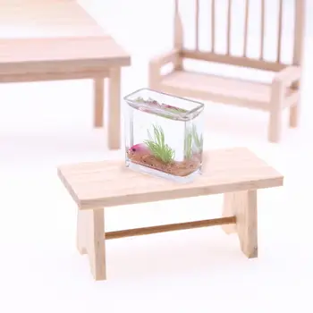 Реалистичен Миниатюрен стъклен аквариум с рибки, куклена къща, чиято декоративна украса, домашна играчка за сцени в кукла къща, подпори за фотосесия