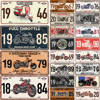 Ретро Мотор метален плакат ретро tin Route 66 Мотоциклет тенекеджия означения Дъска Пъб бар кафе Декор гараж стени 15x30 см