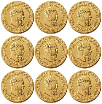 Руски 10 РУБЛИ Комплект (1886-1894) 9 парчета истински златни монети-копия на