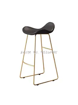 Скандинавски бар стол, модерен лек луксозен стол с високи крака, модерен проста чист червен бар стол, творчески бар стол за домашно почивка