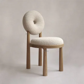Скандинавски Дизайн на стол С облегалка, Бюро, стол, Стол за Грим, Домашни Кадифени столове от агнешко месо, Трапезни столове от масивна дървесина
