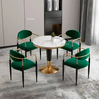 Скандинавски стол за отдих, Луксозни столове за дневна, с модерен хотелски маса и стол, мебели за спалня, на облегалката на дивана
