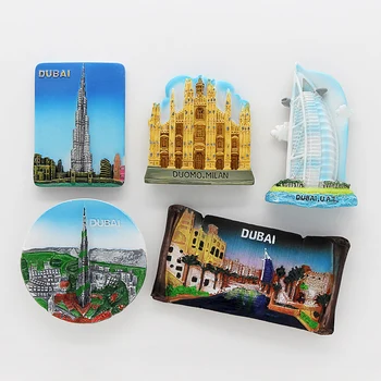 Спомен от Плаване в хотел Dubai Магнитна паста за Хладилник Декорация на дома Колекция архитектура Дубай Подаръци 3D Магнити За Хладилник