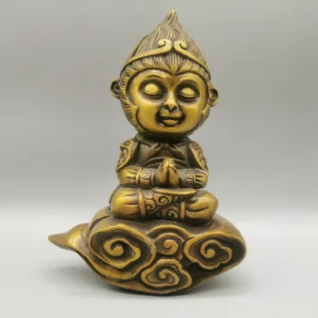 Статуята на Укун от колекцията на античен бронз, Низводящая Демони, Удаляющая Магия, под Формата на Буда във формата на Земята, Хубава Форма, Подходяща, Дебела