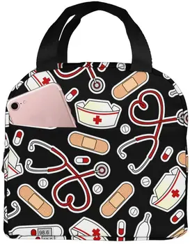 Тематична чанта за обяд медицинска Сестра за жени, изолирано чанта-тоут, многократно обяд-бокс-хладилник за работа, пикник и пътуване