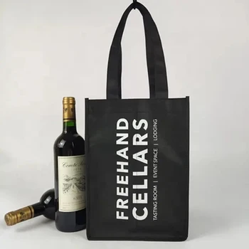 Търговия на едро с 500 бр./много, голямо количество, Дългогодишна, с логото на поръчка, Рекламни, Рециклирана, Нетканая чанта за вино за опаковане