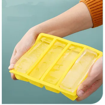 Удължен тава за кубчета лед, за Многократна употреба силиконови форми за кубчета лед, които не съдържат бисфенол А, Лед, Лесно възстановяване на кубчета лед, форма за кубчета лед
