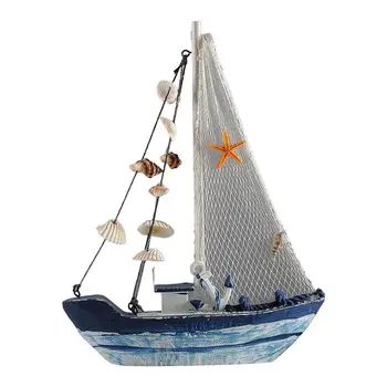 Украса за мини-парусника, Декоративна модел на ветроходна лодка, за Многократна употреба, Дървени декоративни ветроходни лодки За деца, подарък за възрастни в банята