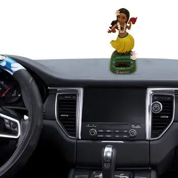 Украса на автомобил, Слънчева енергия, Хавайски момиче, танцуваща кукла, аксесоари за кола, играчка на слънчевата енергия, качающаяся главата, Хавайски авто украшение за подарък