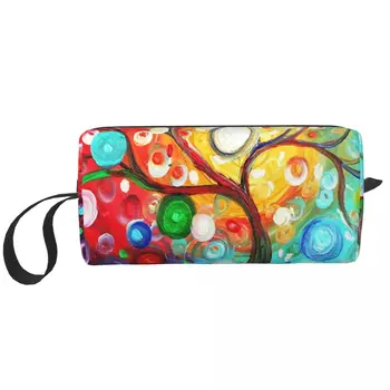 Цветни преносими чанти във формата на дърво, козметични чанти, косметичка за пътуване, къмпинг, активни занимания, чанта за тоалетни принадлежности и бижута