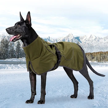 Яке за по-големи кучета, Ветрозащитная зимни топло яке за кучета със средни размери, голдън ретривър, палто, костюм лабрадор, дрехи за Питбулей, Облекло за кучета