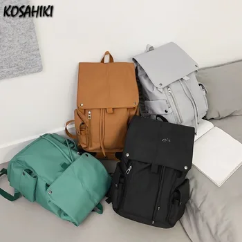 Японски обикновен мъжки училищни чанти за студенти, Женски прости пътни раници с голям капацитет, Ежедневни Спретнати чанти за лаптоп на съвсем малък
