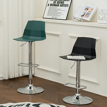 Облегалка за домашно съвременния минималистичного бар стол за сядане въртящи се на високо столче с лифта за касата бар стол