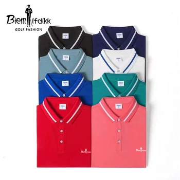 BIEM.LFDLKK Модерна марка дрехи за голф, Дрехи за двойката, Благородна риза с къси ръкави с отложным яка, Спортни и ежедневни мъжки t-shirt