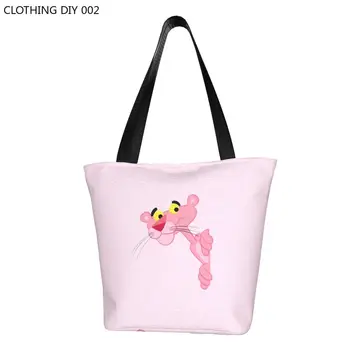 Розови Леопардовые чанти-тоут за пазаруване, дамски чанти-шопперы с шарките на Kawai, Холщовые чанта през рамо, чанти Голям капацитет